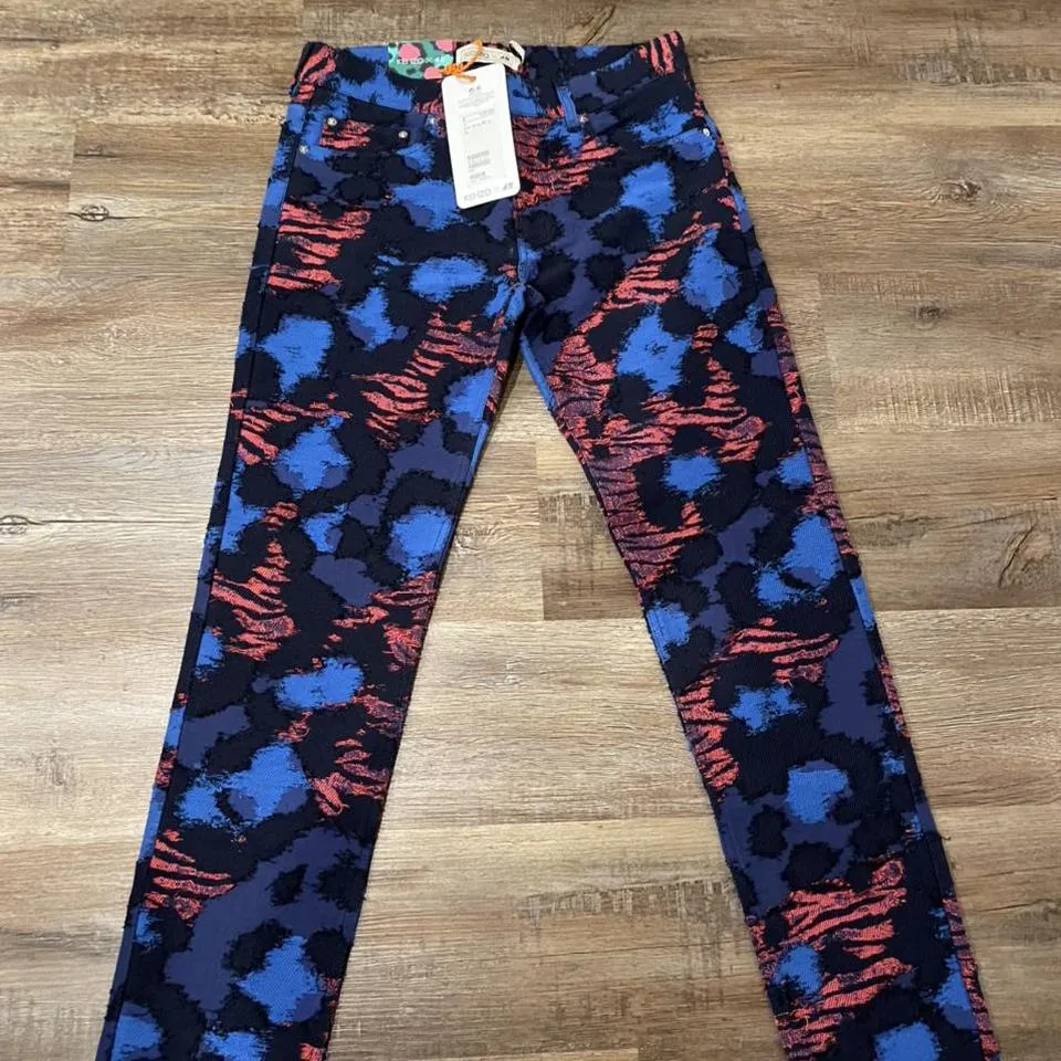 Kenzo Men's Blue and Red Jeans