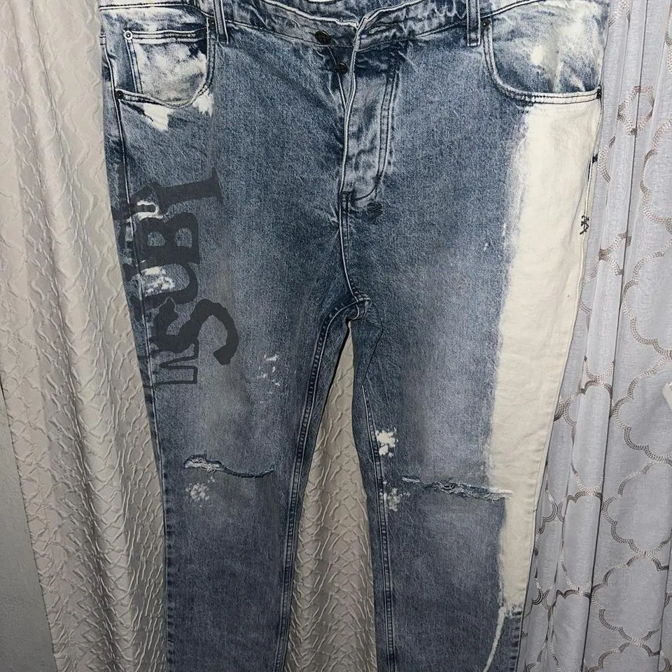 Ksubi Men's Blue and White Jeans