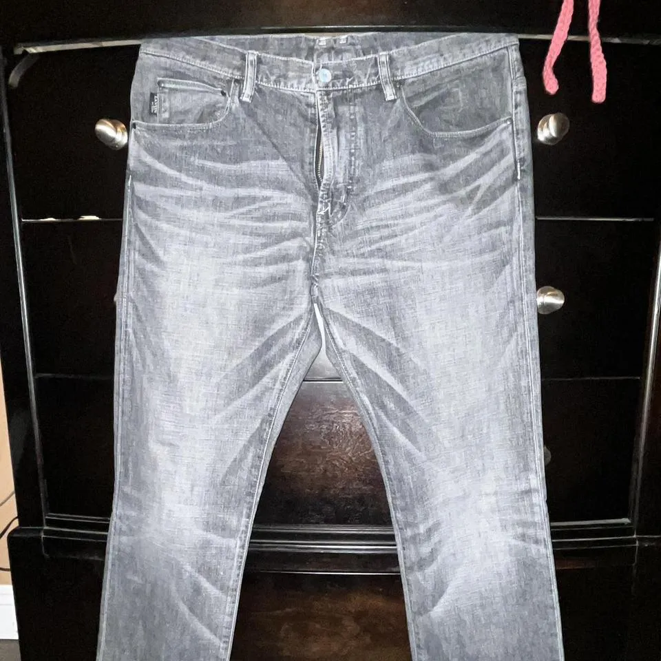 Lanvin Men's Grey and Silver Jeans