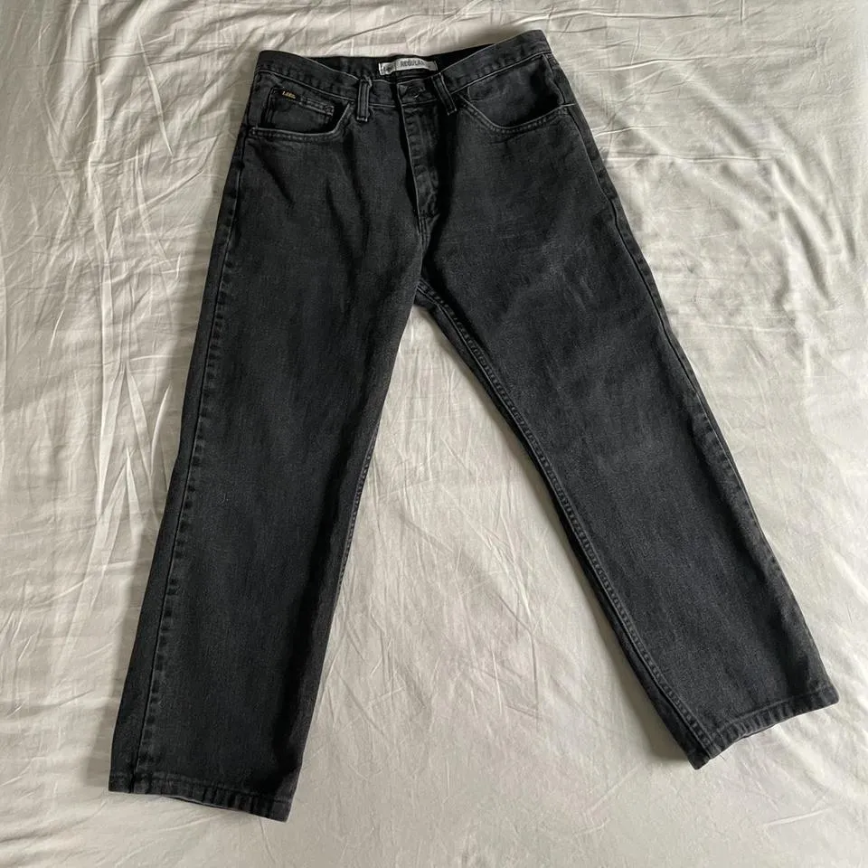 Lee Men's Black and White Jeans