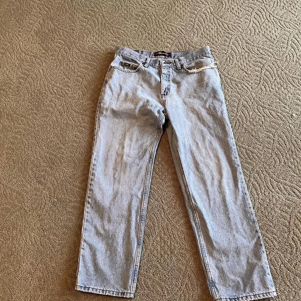 Lee Men's Navy and Blue Jeans