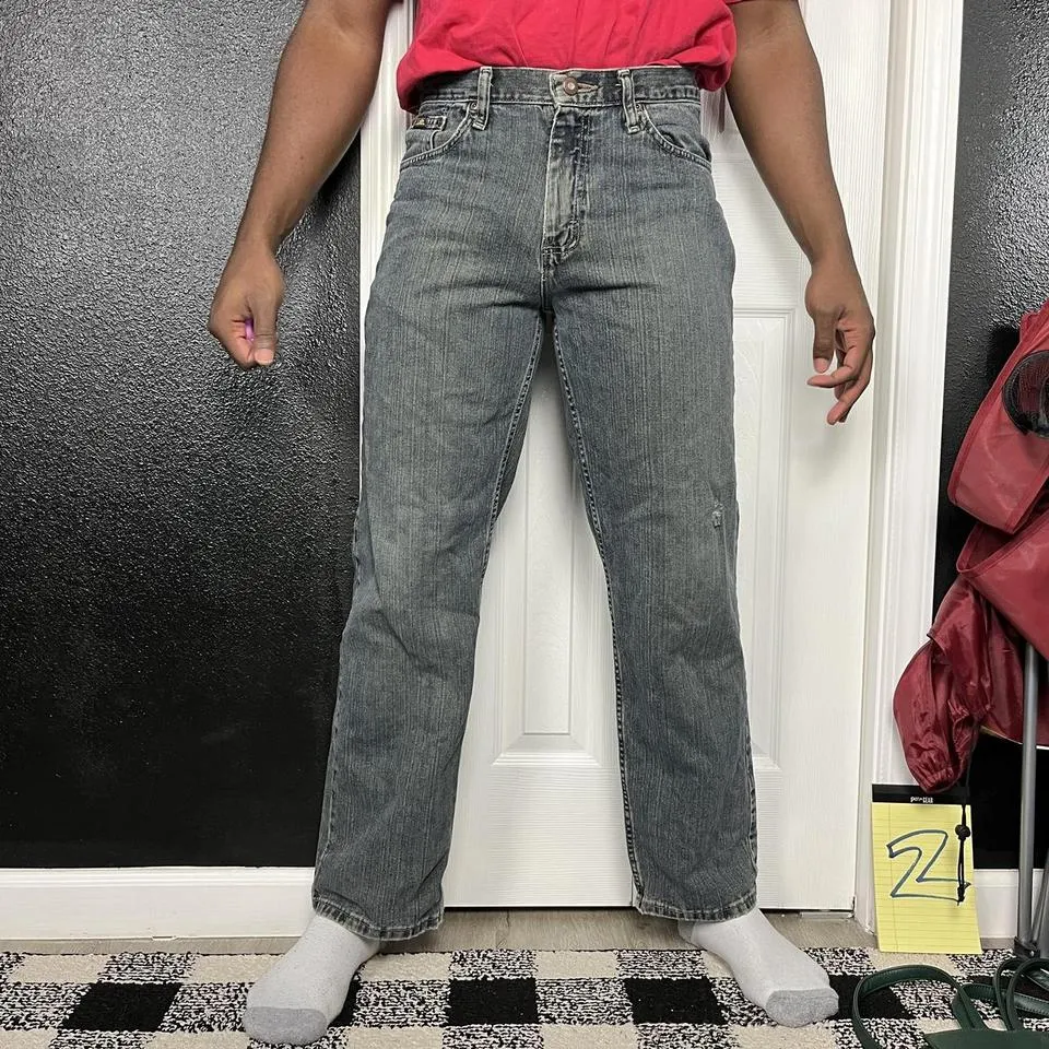 Lee Men's Blue and Green Jeans