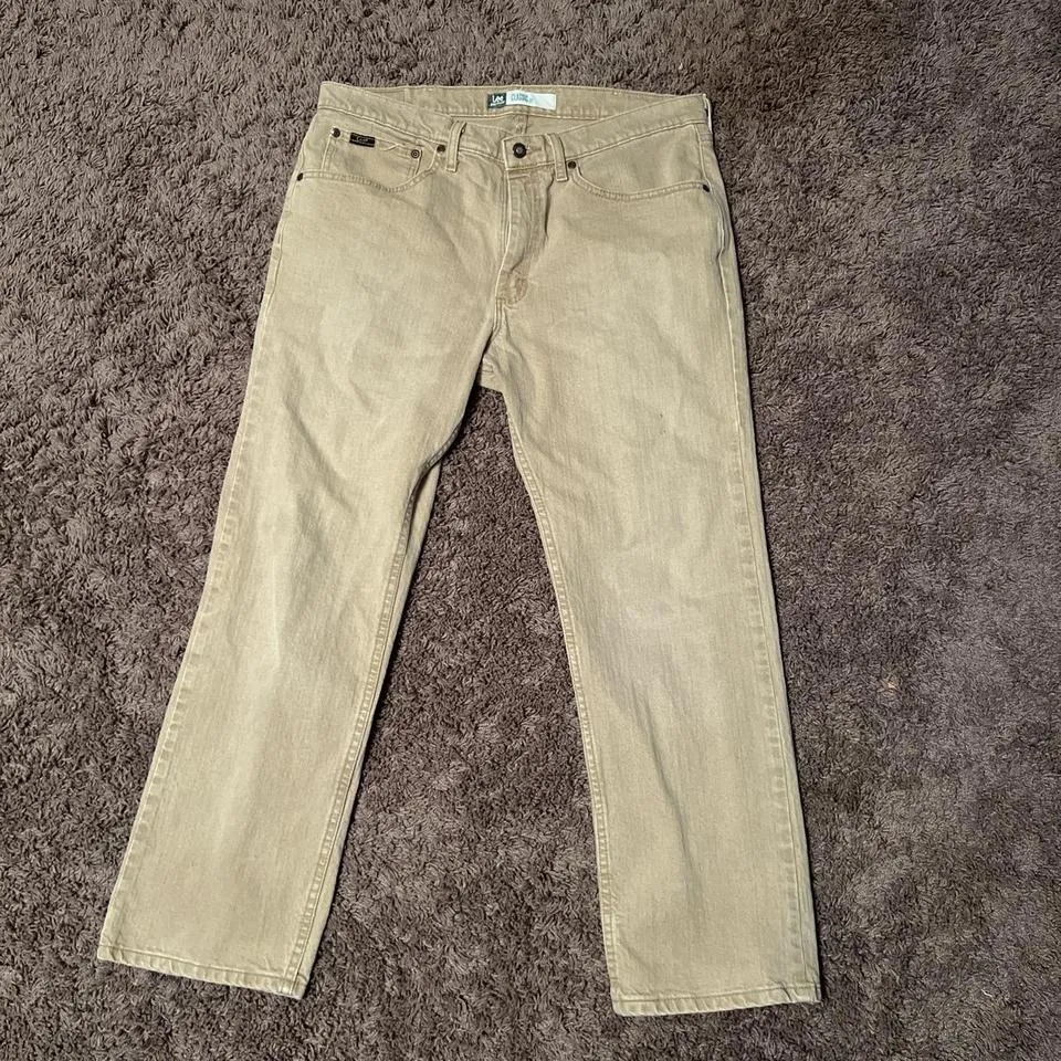 Lee Men's Cream and Tan Jeans