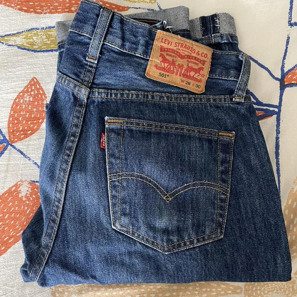 Levi's Men's Navy and Blue Jeans