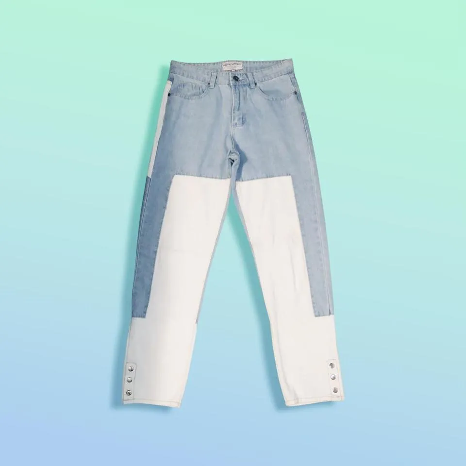 Liquor N Poker Men's Blue and White Jeans
