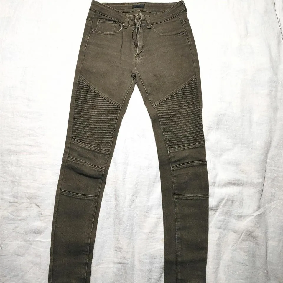 Liquor N Poker Men's Green and Khaki Jeans
