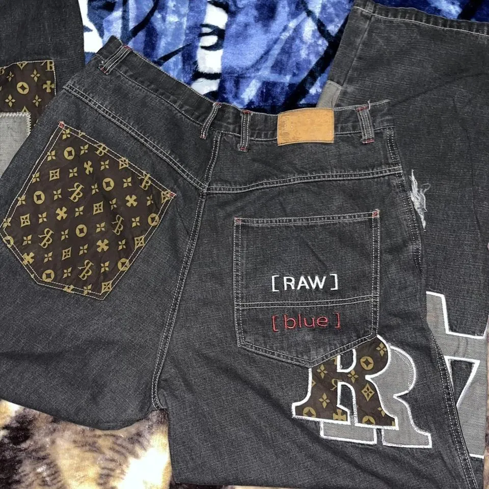 Louis Vuitton Men's Black and Brown Jeans