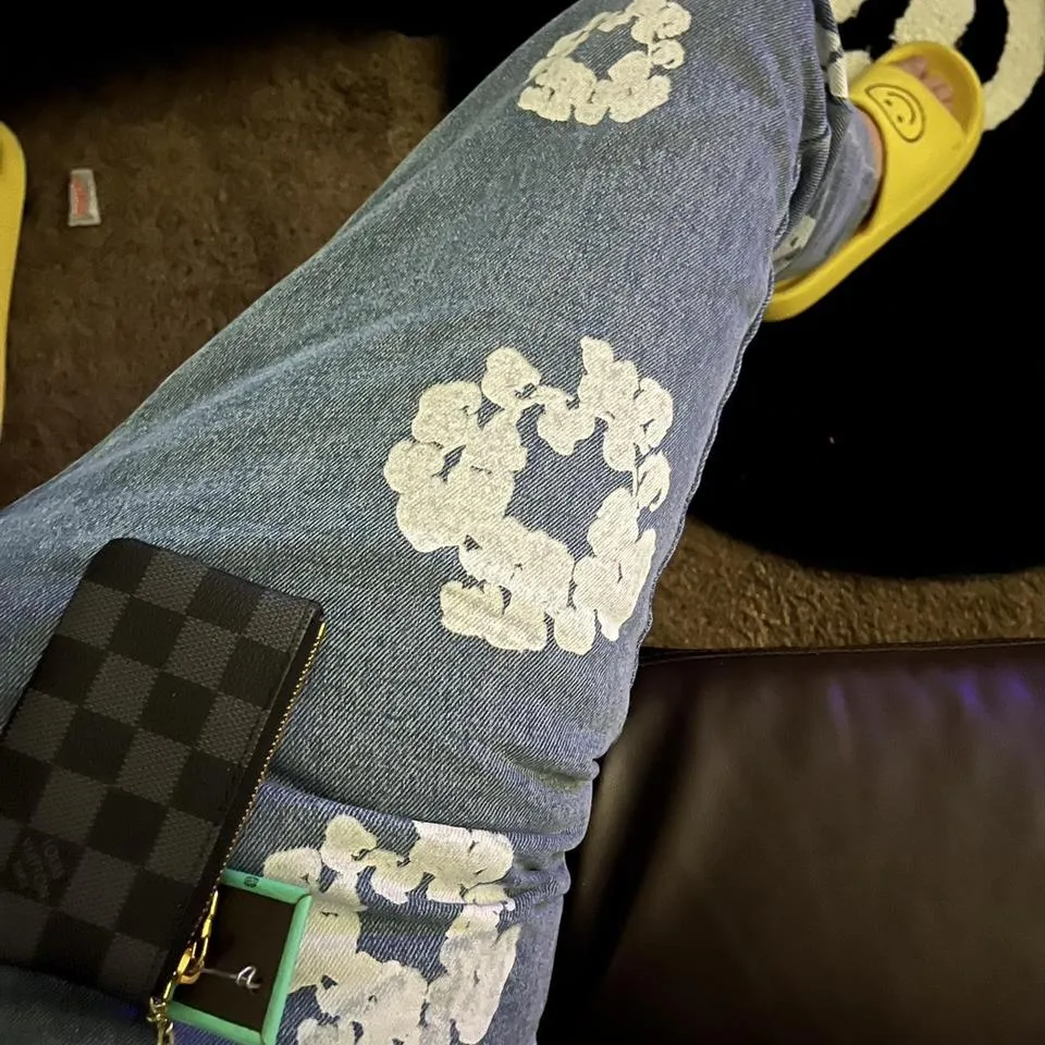 Louis Vuitton Men's Blue and Grey Jeans