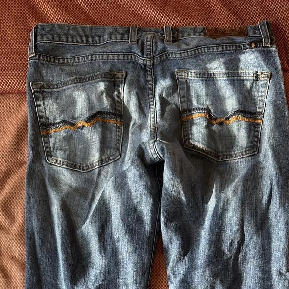 Lucky Brand Men's Blue and Gold Jeans