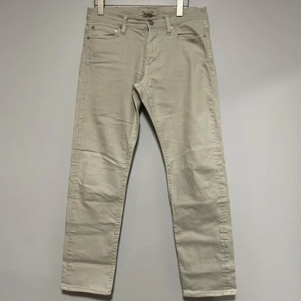 Madewell Men's Cream and Grey Jeans