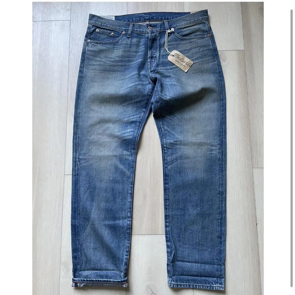 Madewell Men's Blue and Cream Jeans