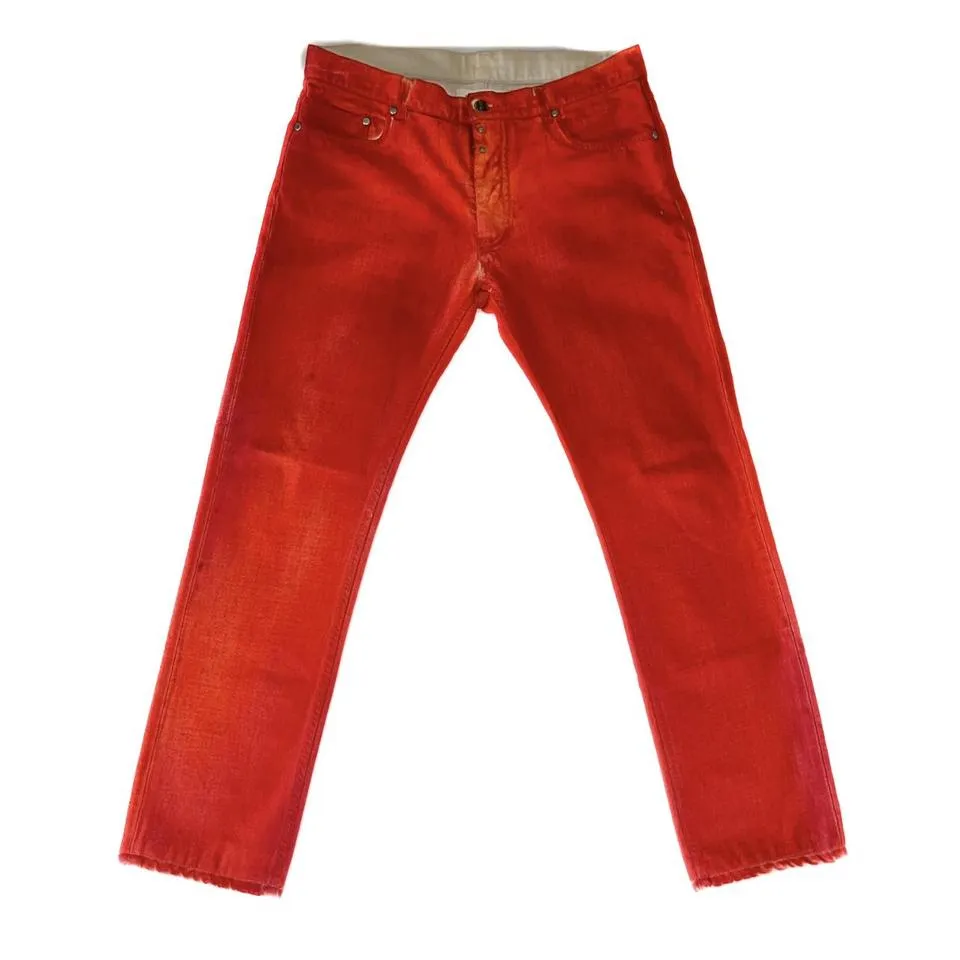Maison Margiela Men's Red and Orange Jeans