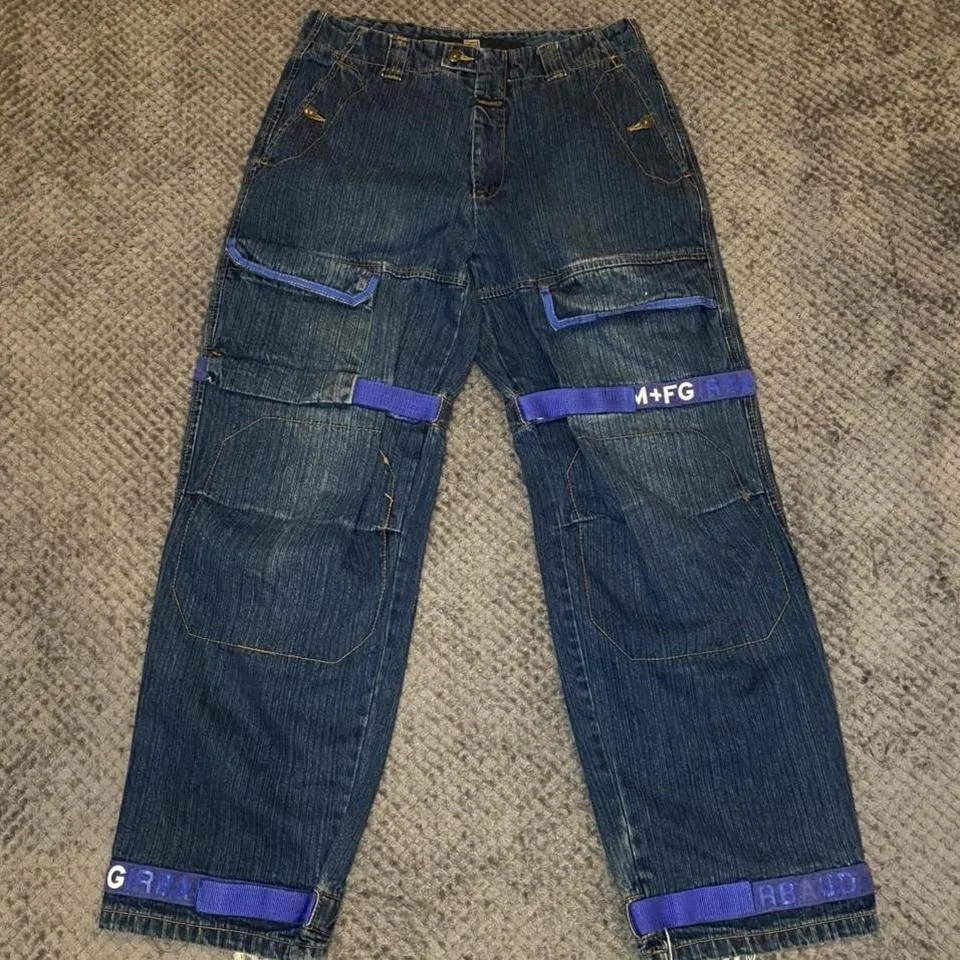 Marithé + François Girbaud Men's Navy and Blue Jeans