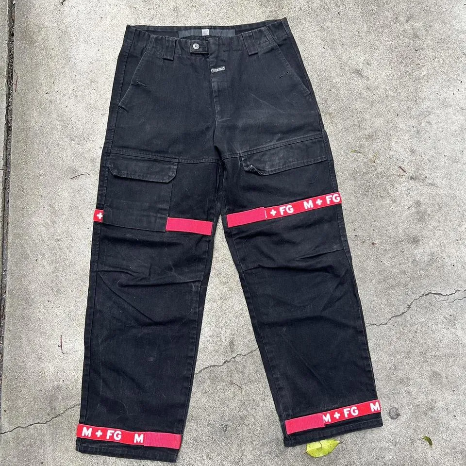 Marithé + François Girbaud Men's Black and Red Jeans