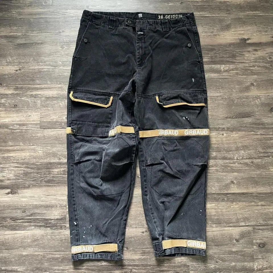 Marithé + François Girbaud Men's Black and Yellow Jeans