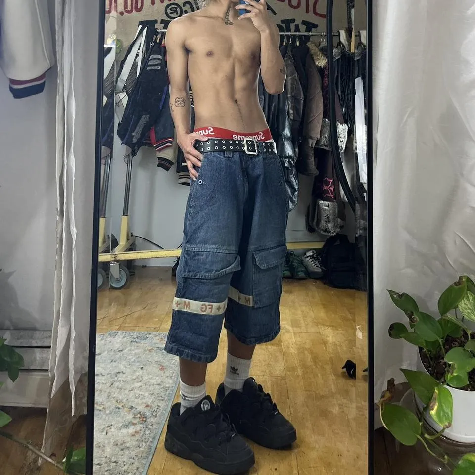 Marithé + François Girbaud Men's Blue and White Jeans