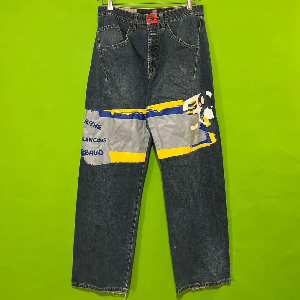 Marithé + François Girbaud Men's Blue and Yellow Jeans