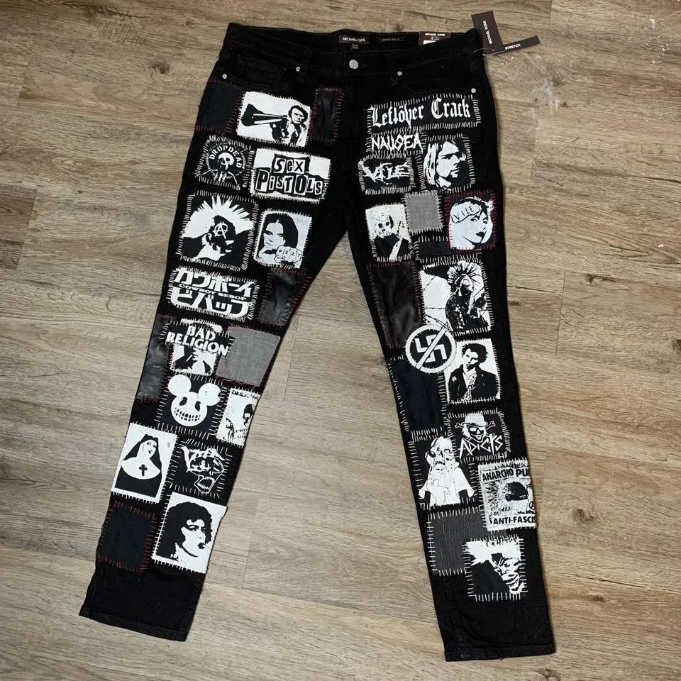 Michael Kors Men's Black and White Jeans