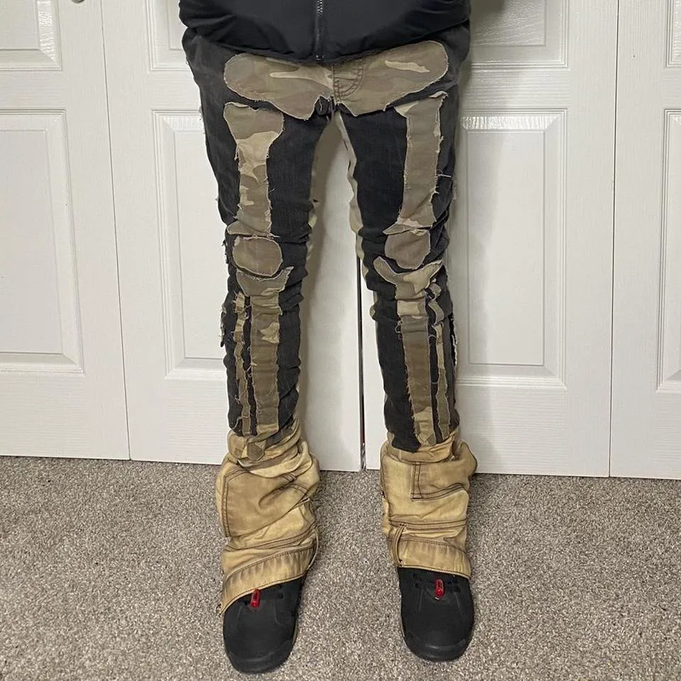 Michael Kors Men's Black and Cream Jeans