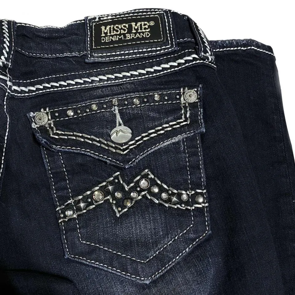 Miss Me Men's Black and Silver Jeans