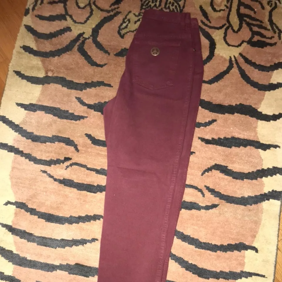 Moschino Men's Red and Burgundy Jeans