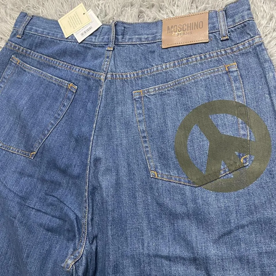 Moschino Men's Blue and Green Jeans