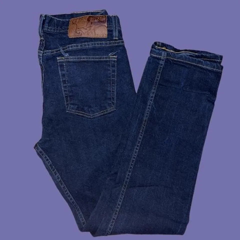 Naked & Famous Denim Men's Navy and Blue Jeans