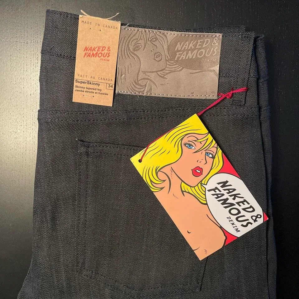 Naked & Famous Denim Men's Black and Grey Jeans