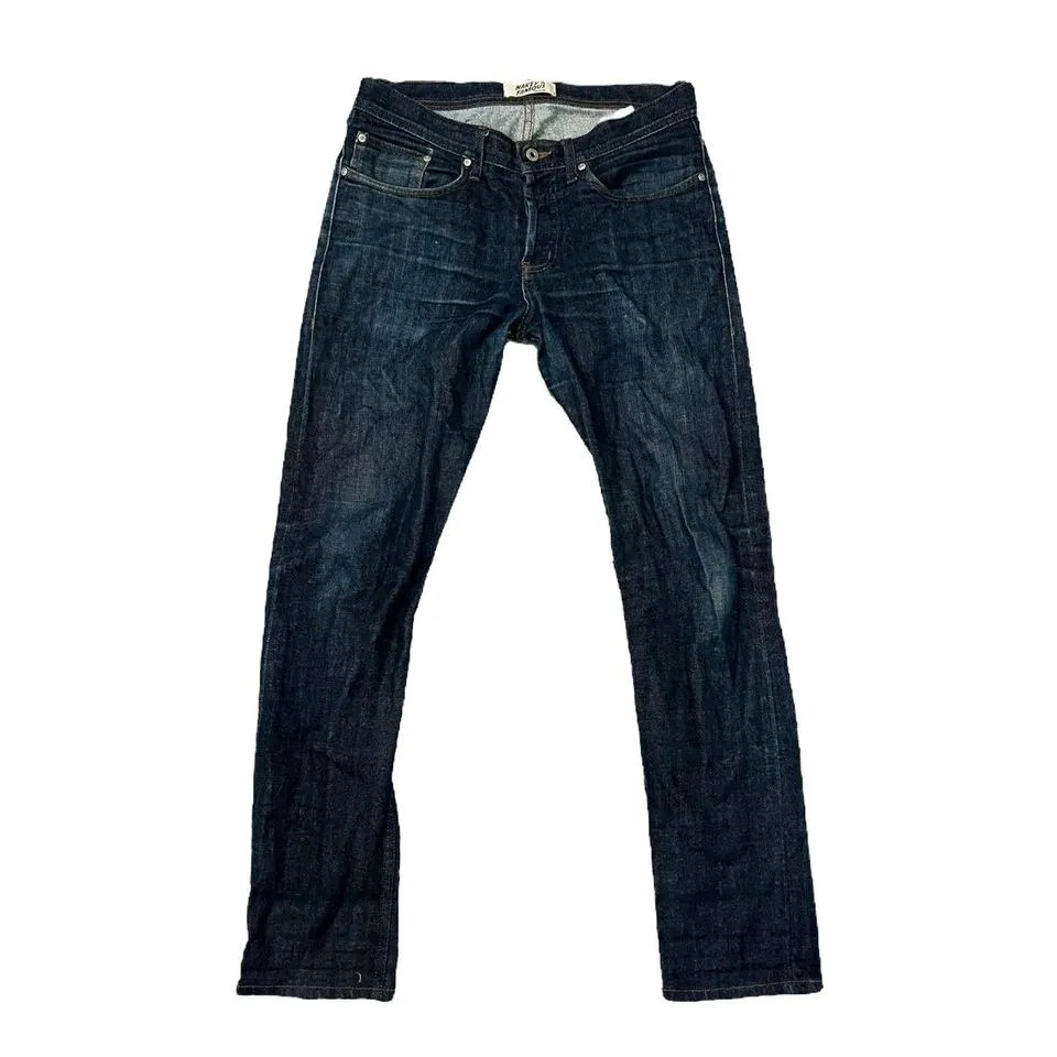 Naked & Famous Denim Men's Navy and Blue Jeans