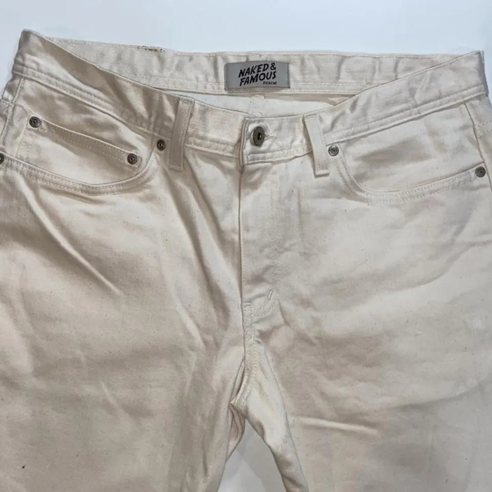 Naked & Famous Denim Men's Cream Jeans