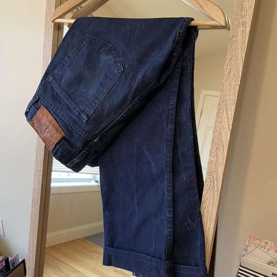 Naked & Famous Denim Men's Navy and Blue Jeans