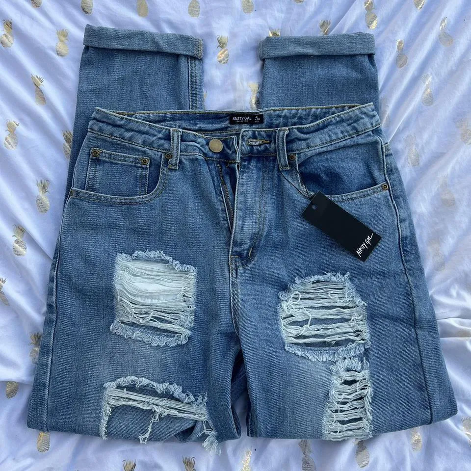 Nasty Gal Men's Blue and Navy Jeans