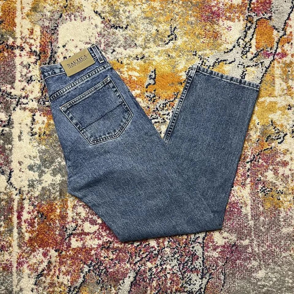 Nautica Men's Navy and White Jeans