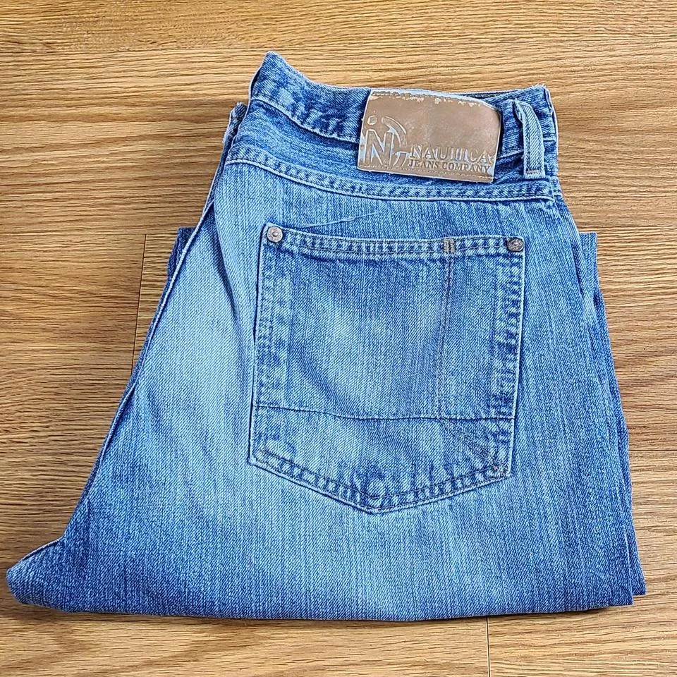 Nautica Men's Blue and White Jeans