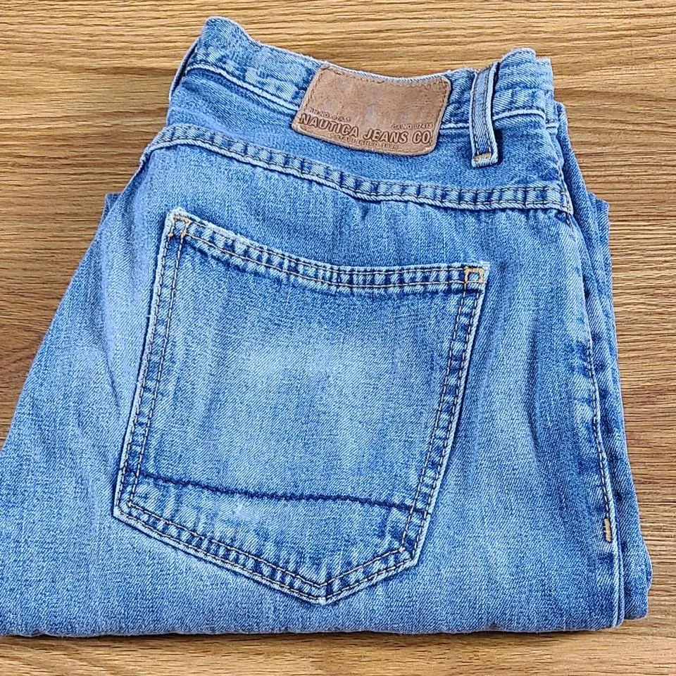 Nautica Men's Blue and White Jeans