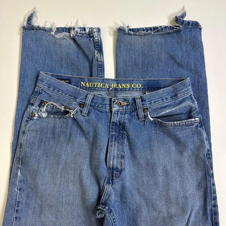 Nautica Men's Blue and Navy Jeans
