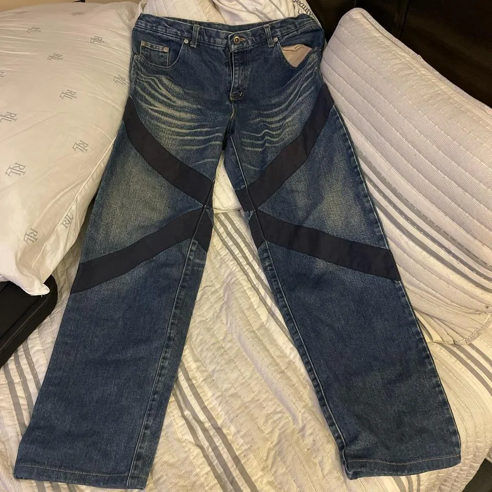 Neighborhood Men's Navy and Black Jeans