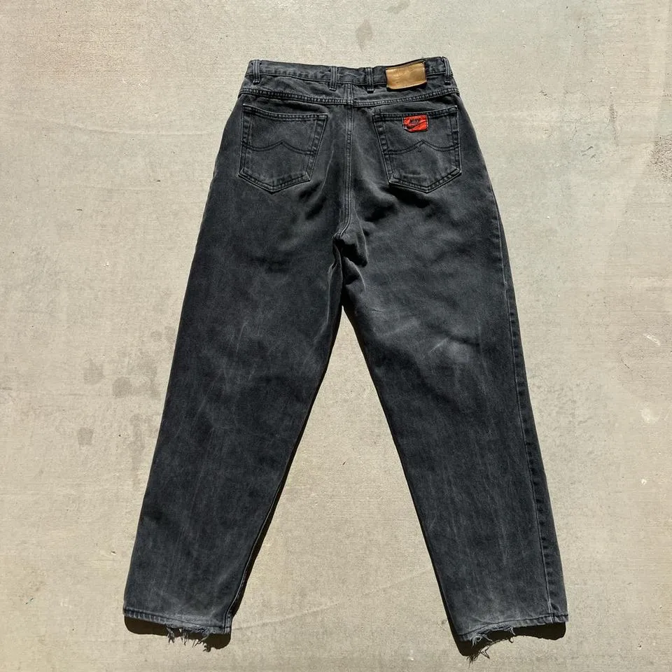 Nike Men's Grey and Orange Jeans