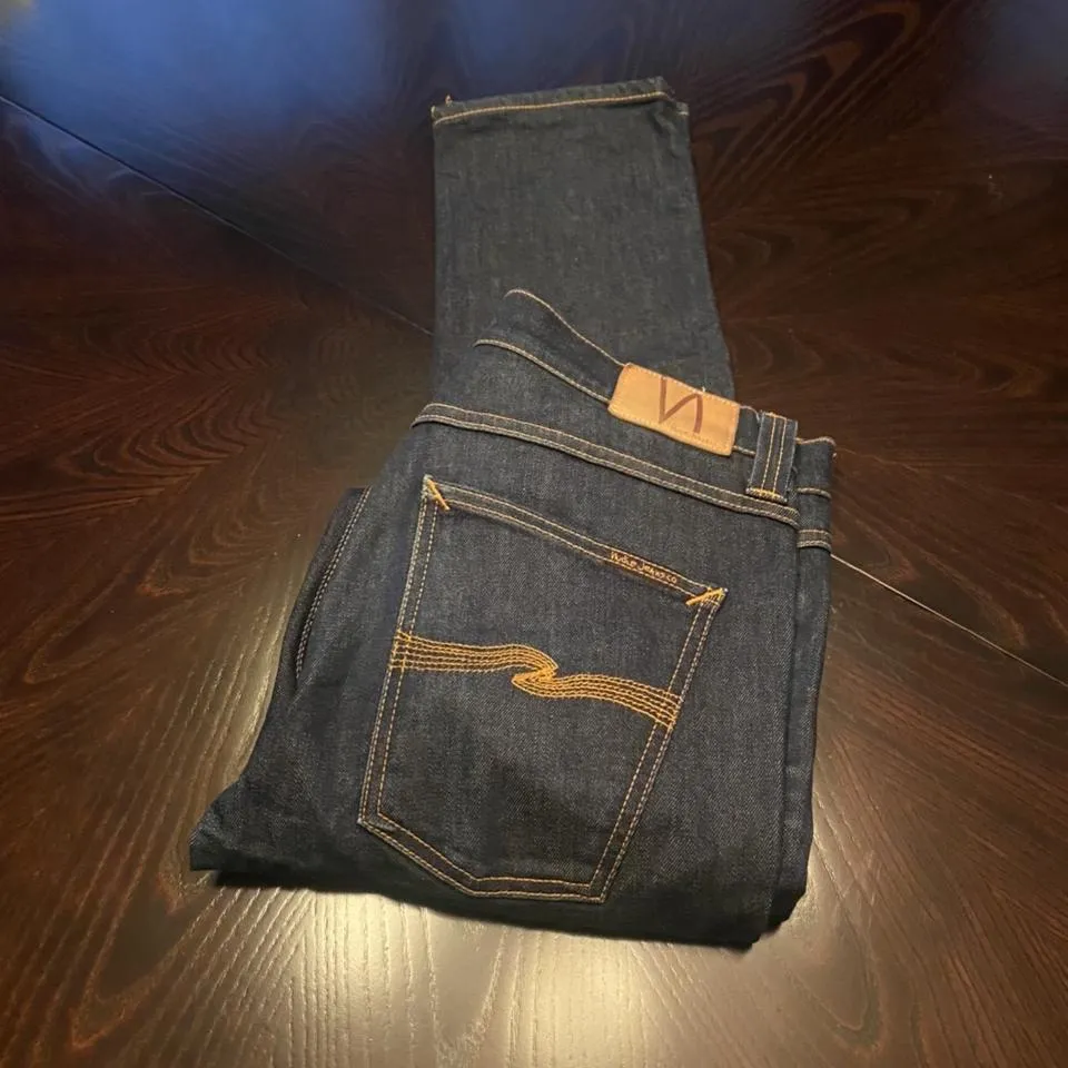 Nudie Jeans Men's Navy and Blue Jeans