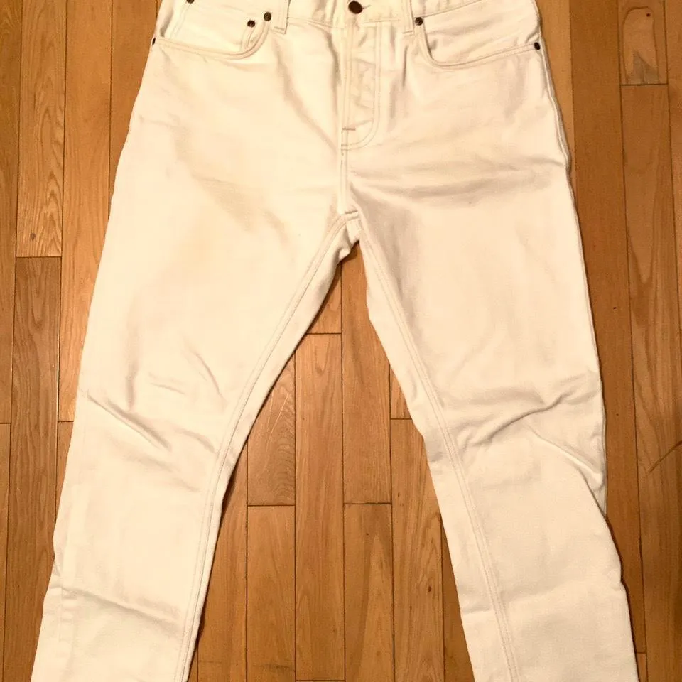 Nudie Jeans Men's White and Cream Jeans