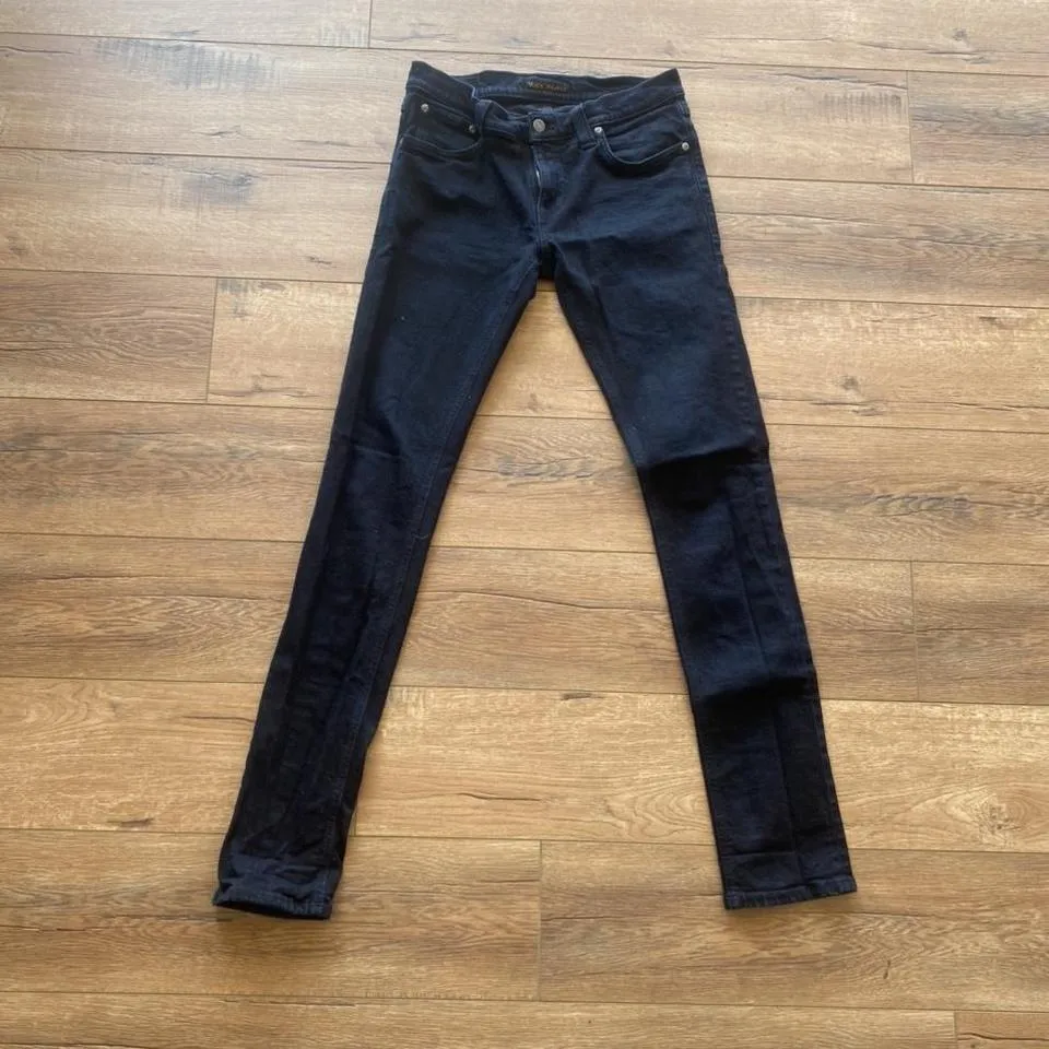 Nudie Jeans Men's Black and Navy Jeans