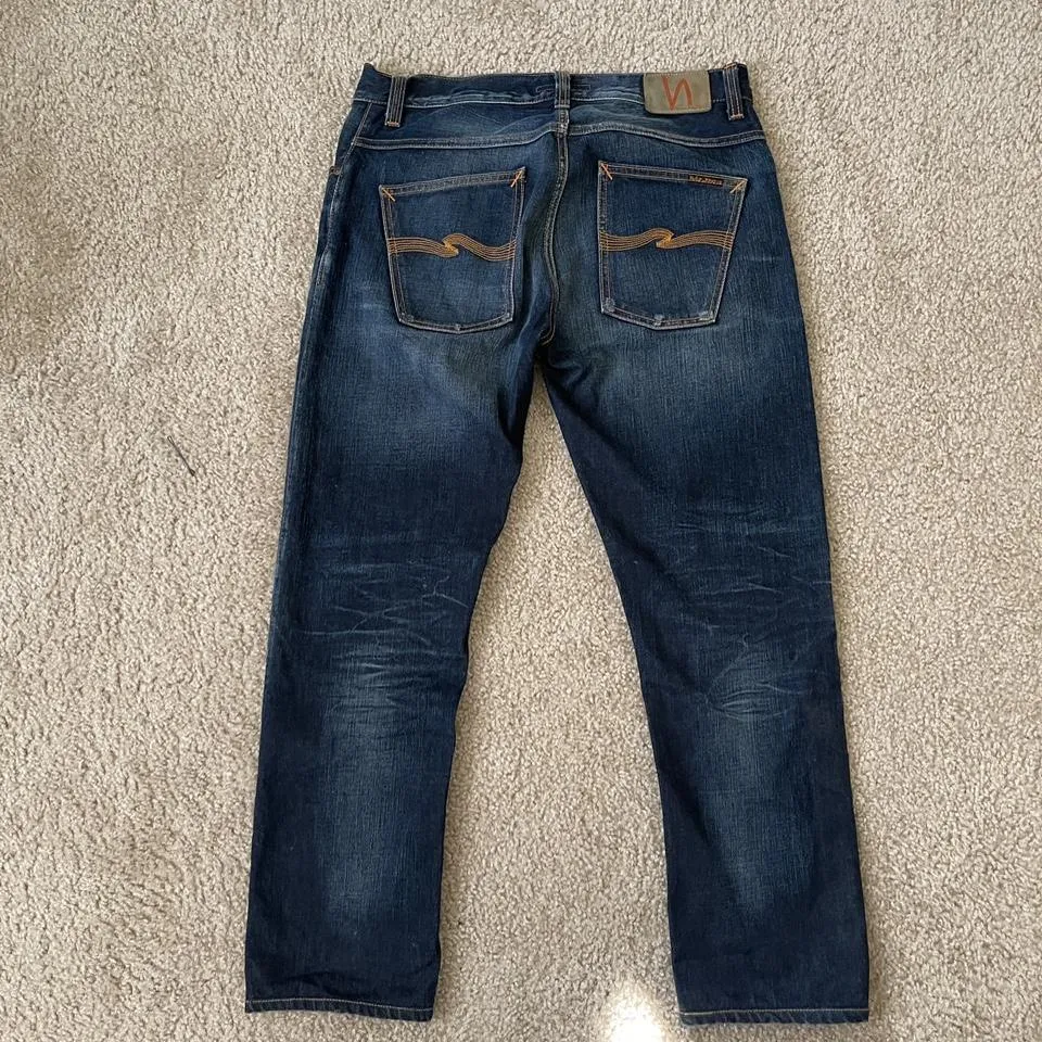 Nudie Jeans Men's Navy and Blue Jeans