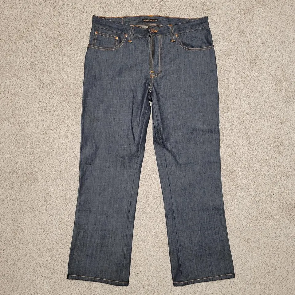 Nudie Jeans Men's Navy and Orange Jeans