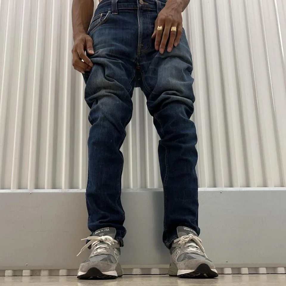 Nudie Jeans Men's Blue and Navy Jeans
