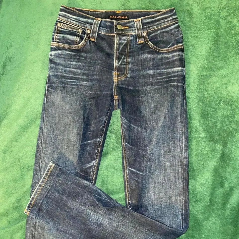 Nudie Jeans Men's Navy and Blue Jeans