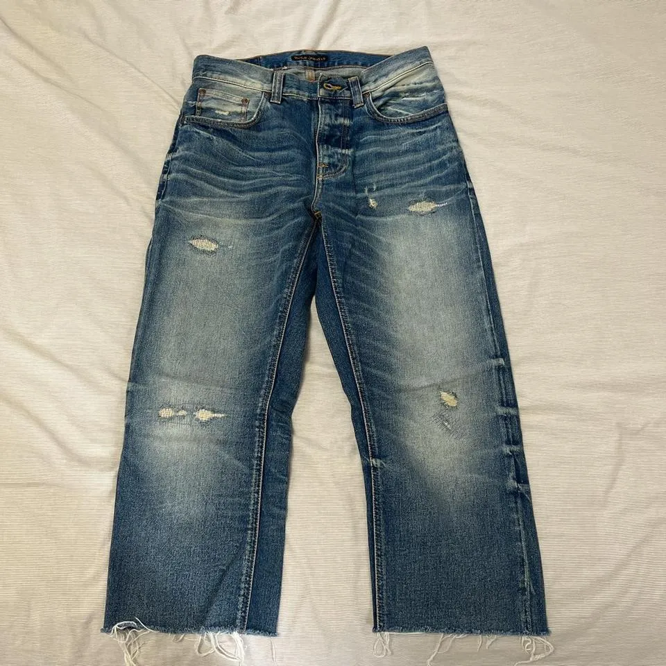 Nudie Jeans Men's Blue and Navy Jeans