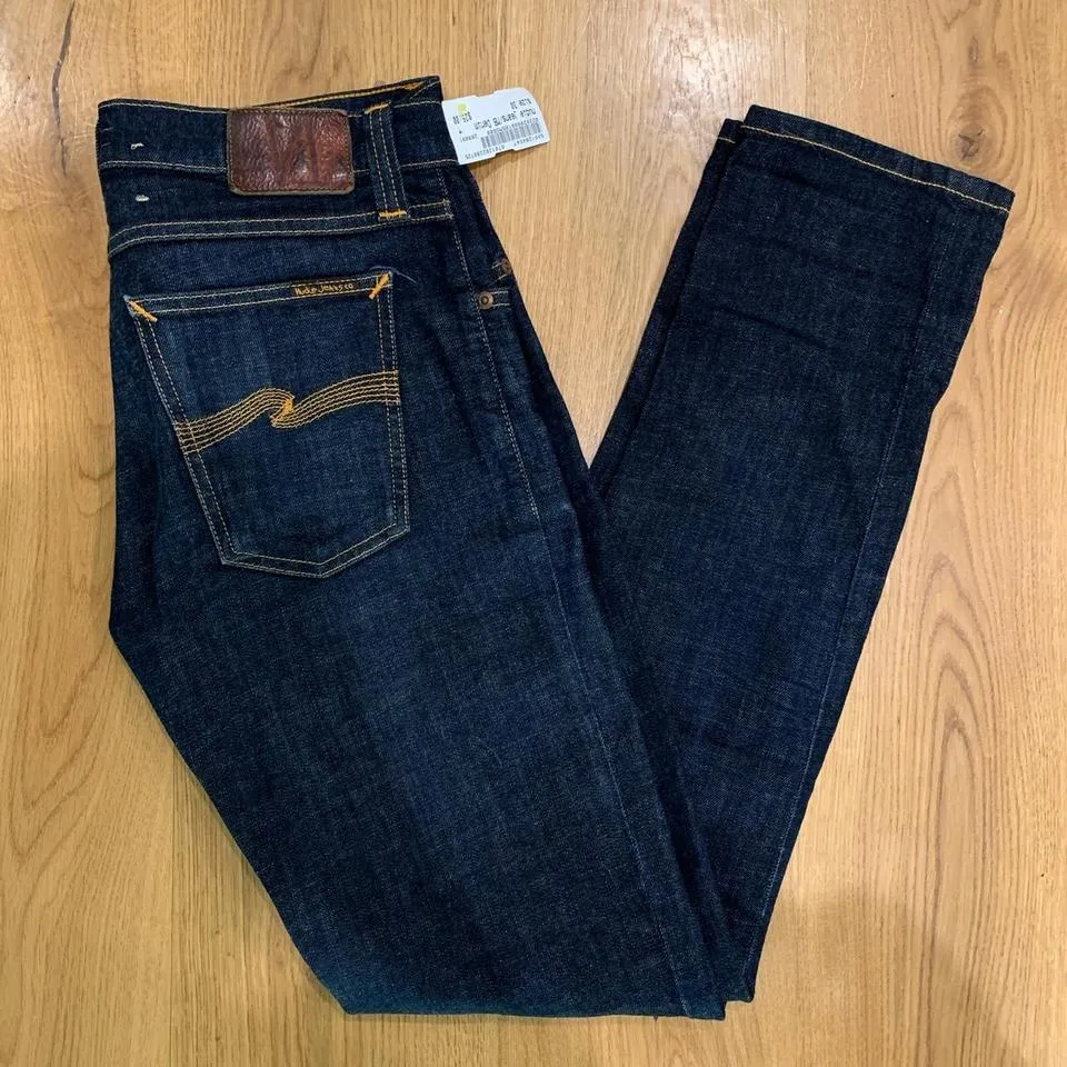 Nudie Jeans Men's Navy and Yellow Jeans