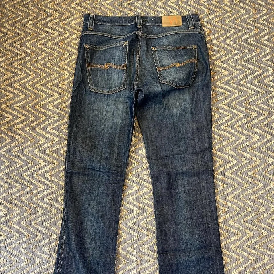 Nudie Jeans Men's Navy and Blue Jeans