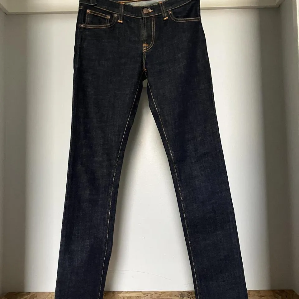 Nudie Jeans Men's Navy and Orange Jeans