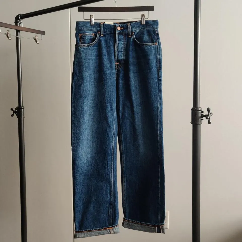Nudie Jeans Men's Blue and Navy Jeans